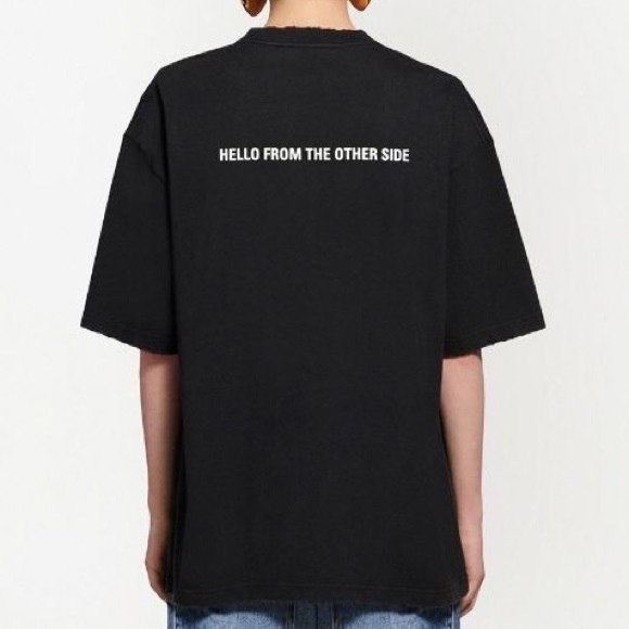 EUC Men’s Medium/Women’ Large Balenciaga Oversized Alien Crewneck Tee In Black - Picture 6 of 13